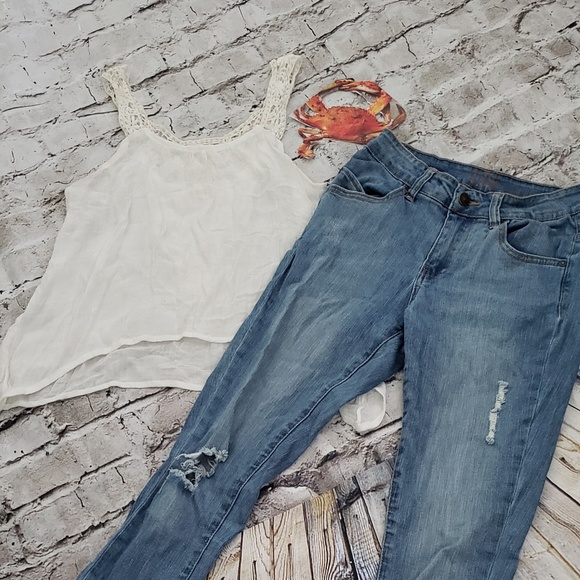 E & M Sheer Top with Crochet Straps and Chest - Picture 4 of 8